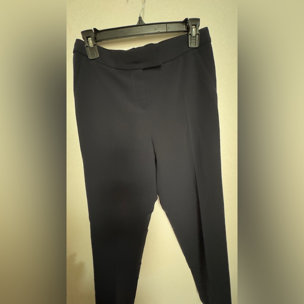 Theory Navy Blue Cropped Dress Pants Size 6 Tailored Slim Office Career